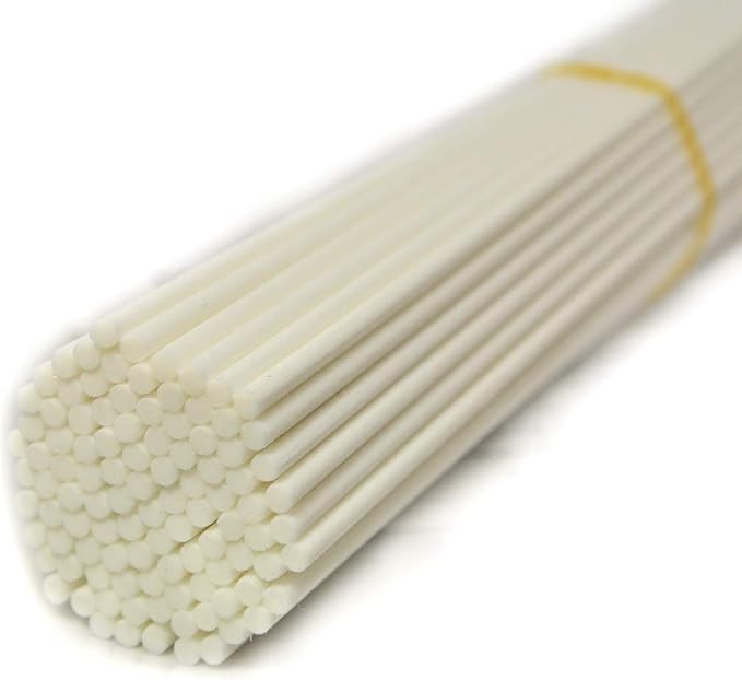 100 Pieces Fiber Reed Diffuser Replacement Refill Sticks (12" x 3mm, White) - AquaVibe