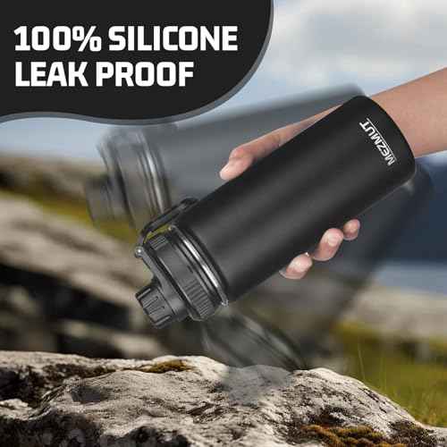 18oz Sports Insulated Water Bottle for School with 2 Lids