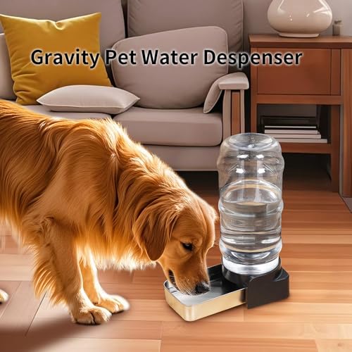 2.4 Gallon Gravity Dog Water Dispenser for Large Dogs and Multi