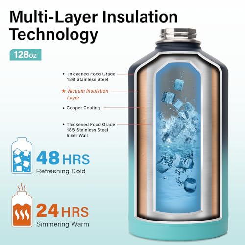 Gallon Insulated Water Bottle with Portable Carrier Bag for Outdoor