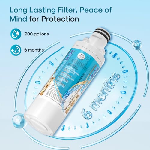 Alkaline LT1000PC Refrigerator Water Filter Replacement for LG LT1000P (2 Count)