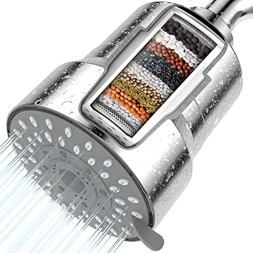 Filtered Showerhead with Shower Filter Cartridge for Remove Chlorine