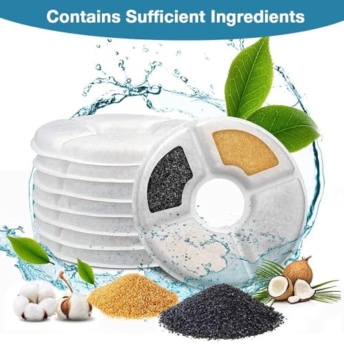 8 Pack Filters Compatible with Catit Senses Fountains and Catit Flower Fountains (8 Count)