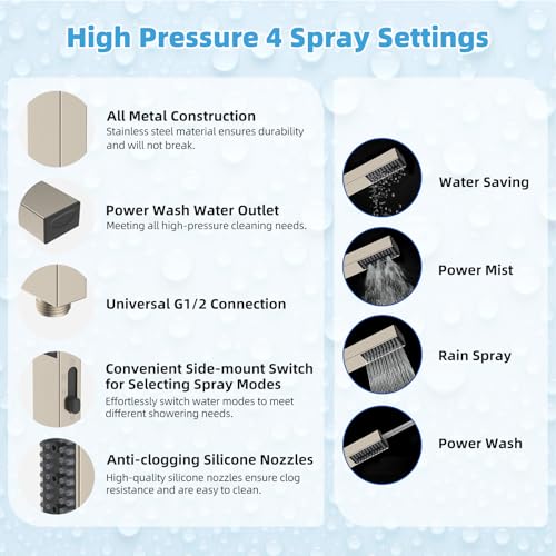 All Metal CUPC Certified 8'' Rainfall Shower Head