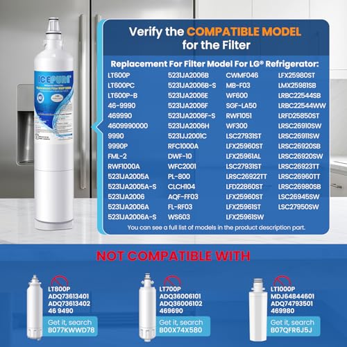 5231JA2006A Replacement for LG LT600P Water Filter (2 Count)