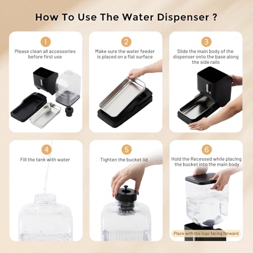 Automatic Dog Water Dispenser 8L with Stainless Steel Bowl
