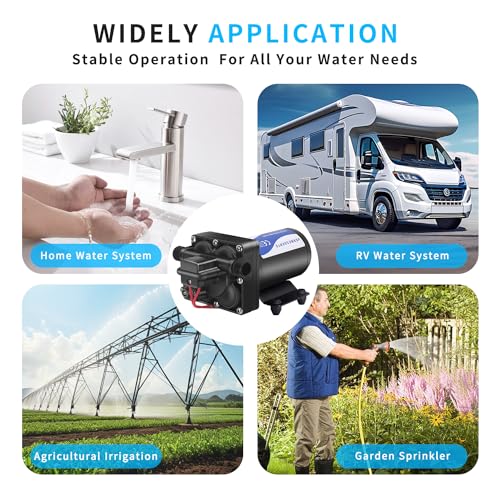 12V DC RV Water Pump Water Pressure Booster Pump for Home 5.0GPM 70PSI Marine Boats Washdown Pump Self (98.72 Ounce)