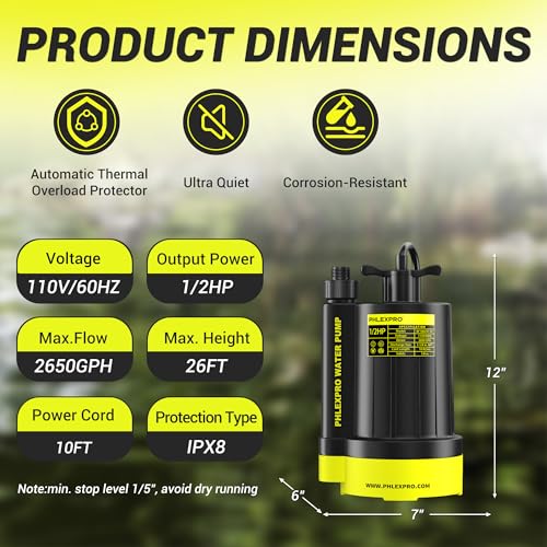 1 2HP Automatic Submersible Sump Pump