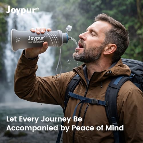 Collapsible Water Filter Bottle with 0.01 Micron Filtration (3 Count)
