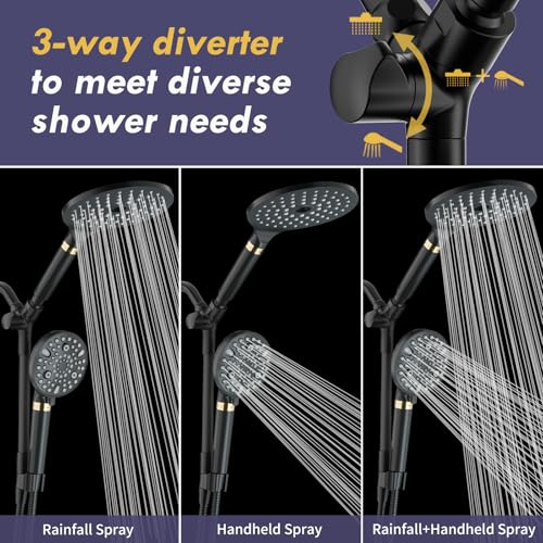 Matte Black Filtered Dual Shower Head with Handheld Spray Combo