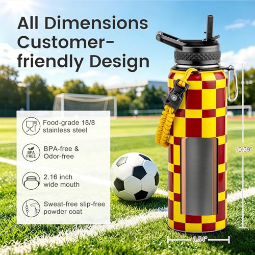 40 oz Insulated Water Bottle with Straw