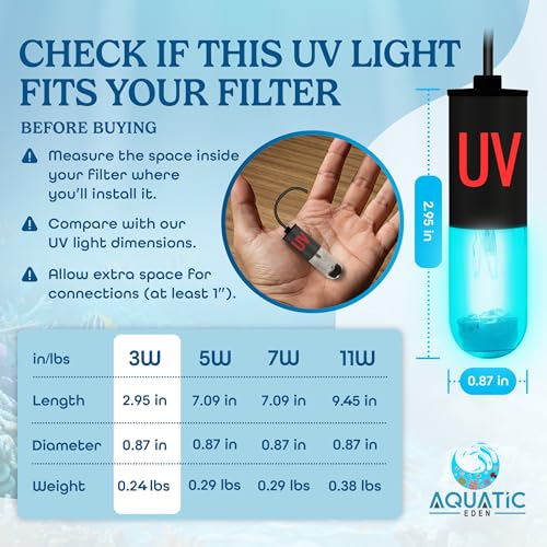 3W Aquarium UV Light for Fish Tank