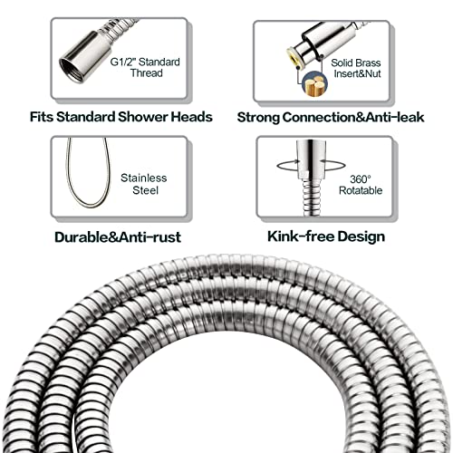 High Pressure Shower Head Combo with Two Spray Setting Fixed Shower Head and Two Spray Settings Handheld Shower Head with Grey Face