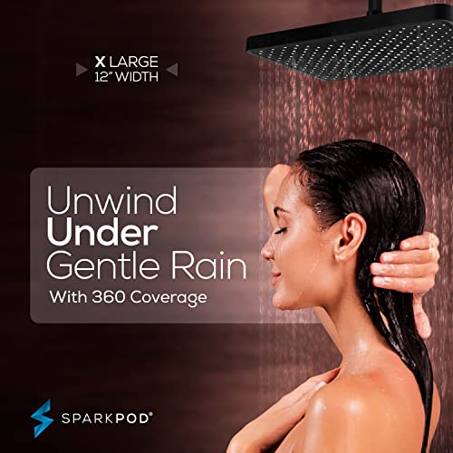 12 Inch Black Rain Shower Head