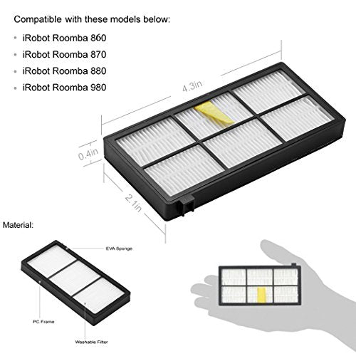 Replacement for iRobot Roomba Filters 960 981