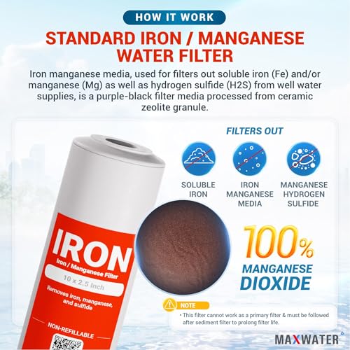 10x2.5 Iron & Manganese Whole House Water Filter Replacement Set (3 Count)