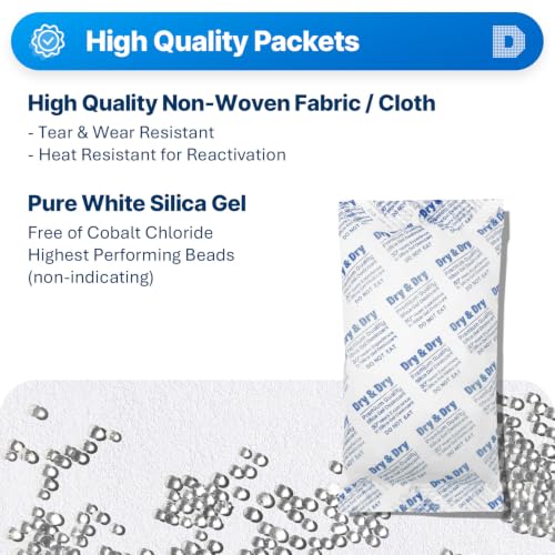 300 Gram [50 Packets] Silica Gel Packets Desiccants