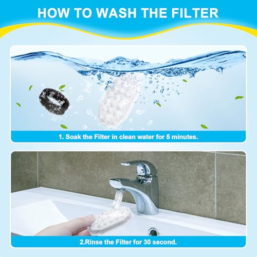 32 Pcs Cat Water Fountain Filters for Rellaty & Neareal Pet Fountains (16 Count)