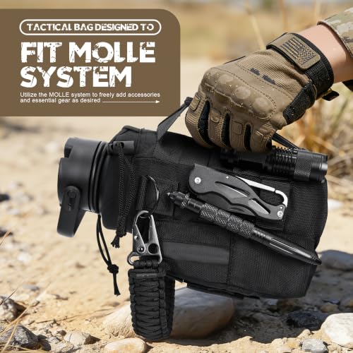 32 oz Tactical Water Bottle with MOLLE Bottle Pouch & 3 Lids