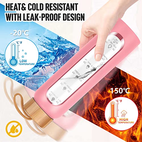 Glass Water Bottles 32 Oz with Silicone Sleeve