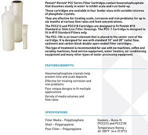Pentair Pentek PCC212 Phosphate Water Filter