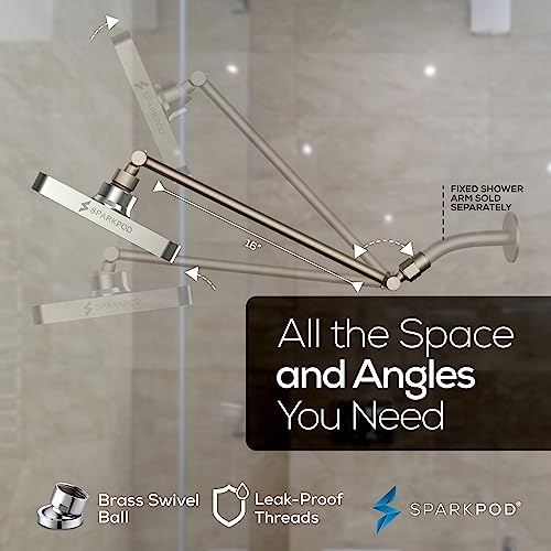 6" Square Rain Shower Head with 16" Shower Arm