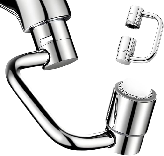 Faucet Extender, Universal Sink Faucet 1080° Rotatable Faucet Aerator Extension, 2 Mode Splash Water Filter, Swivel Robotic Arm Swivel Extension Aerator Kitchen Sink Faucet Extender (3)
