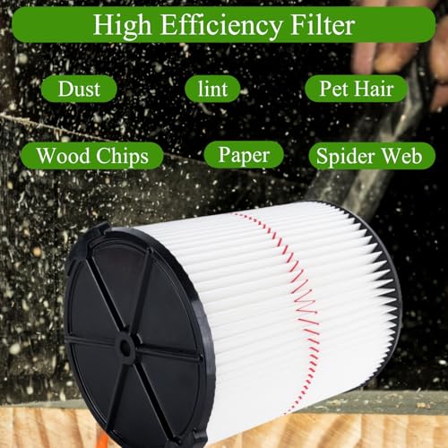 2 Pack CMXZVBE38754 Replacement Filter Fit for Craftsman Shop Vac Wet Dry 5 to 20 Gallon (2 Count)
