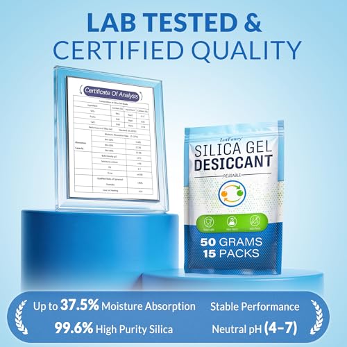 Silica Gel Packets 50 Gram 15 Pack