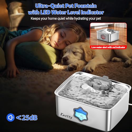 4Gal 15L Stainless Steel Dog Water Fountain for Pets