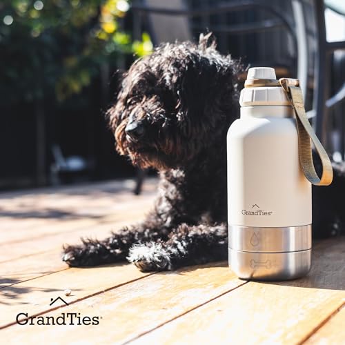 Insulated Portable Dog Water Bottle with 2 Detachable Water Bowl Dispenser