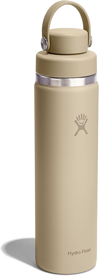 Hydro Flask Water Bottle - Insulated Stainless Steel - Wide Mouth Flex Chug Lid, Non Spill, Leakproof in 24 Oz Tonal Oat Tan