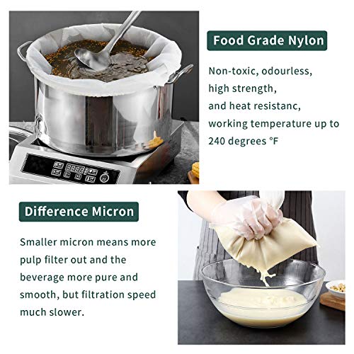 12"x18" Nylon Mesh Strainer Bags for Almond Nut Milk