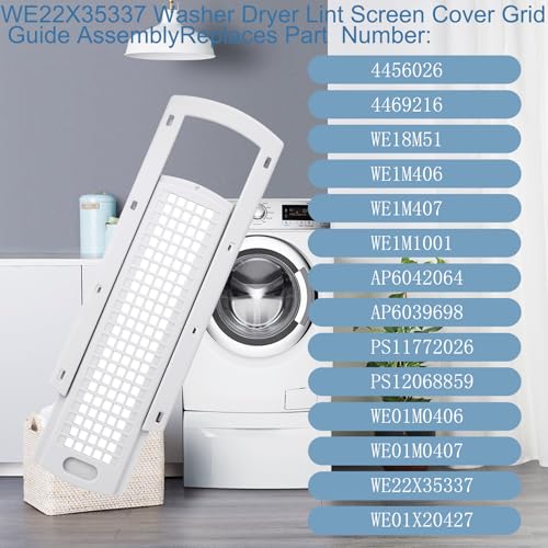 WE22X35337 Washer Dryer Lint Screen Cover Grid And Lint Filter Slide Guide Assembly