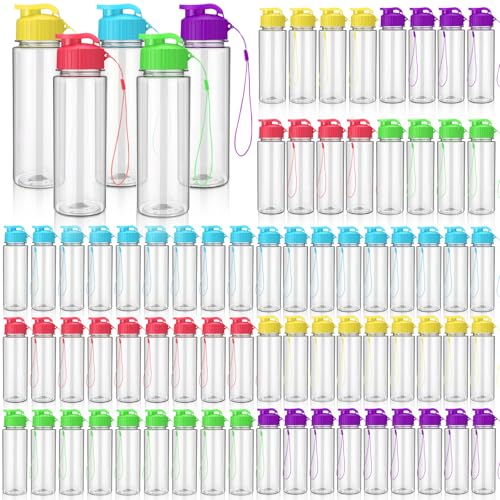 100 Pieces Reusable Plastic Water Bottles Bulk (100 Count)
