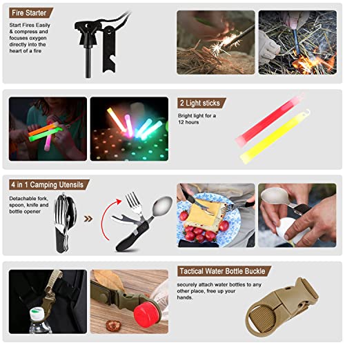 238 Pcs Emergency Survival Kit with First Aid Kit and Molle Pouch