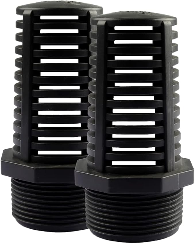 TOMEX 1-1/2 Inch Threaded Suction/Overflow Strainer, Screen Strainer 1-1/2 Inch (2 Pack)