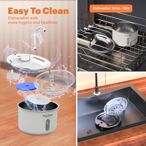Viva Paws Cat Water Fountain Stainless Steel