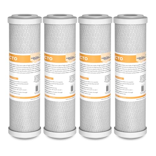 5 Micron 10" x 2.5" CTO Carbon Block Water Filter (4 Count)
