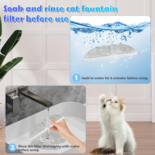 12 Pack Cat Water Fountain Filters for eufy Cat Water Dispensers 3L (12 Count)