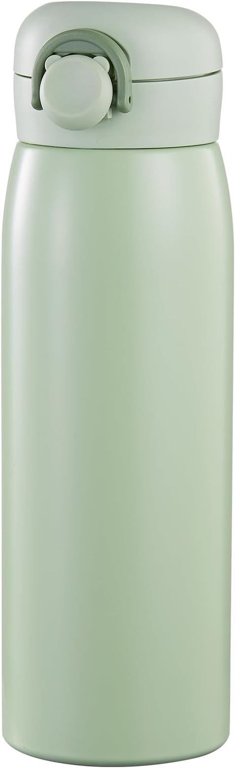 17 oz Mini Water Bottle Small Stainless Steel Thermoses - Insulated Vacuum, Leak Proof, Keeps Drinks Hot/Cold - Ideal for Coffee, beverage, Water - Green