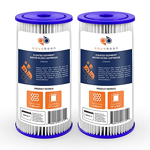 5 Micron Pleated Sediment Water Filter 10 x 4.5 Cartridge