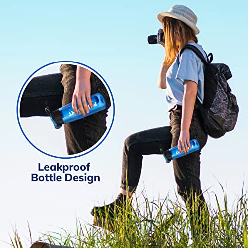Survival - 4-Stage Water Filter Bottle, BPA-Free Water Bottle for Survival Gear, Camping, and Travel, Black