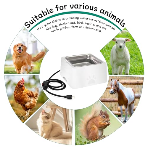 Large Heated Water Bowl for Outdoor Dog & Cat