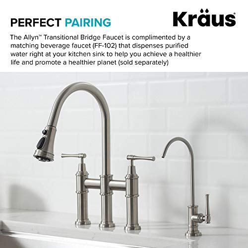 Allyn Transitional Bridge Kitchen Faucet with Pull