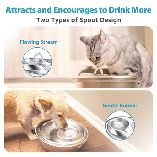 Cat Water Fountain Stainless Steel (67 Fl Oz)
