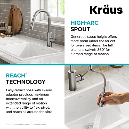 Spot Free Stainless Steel Pull Down Kitchen Faucet KPF