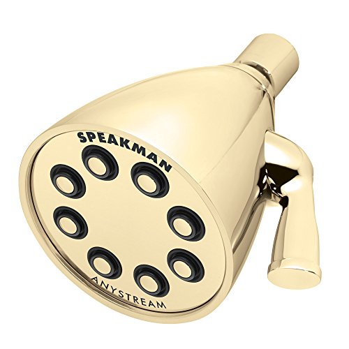 S-2251-PB Signature Icon Anystream High Pressure Adjustable Solid Brass Shower Head, Polished Brass