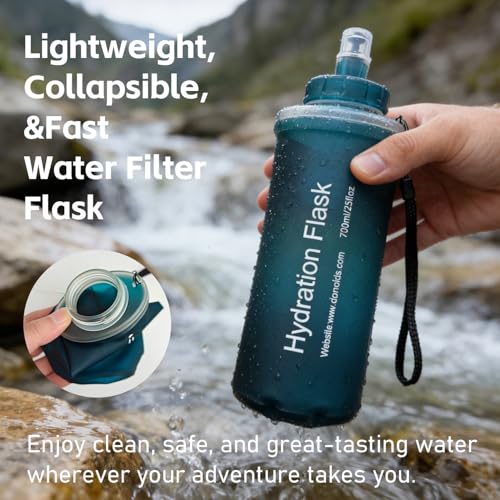 Collapsible Water Bottle with Filter for Hiking Travel