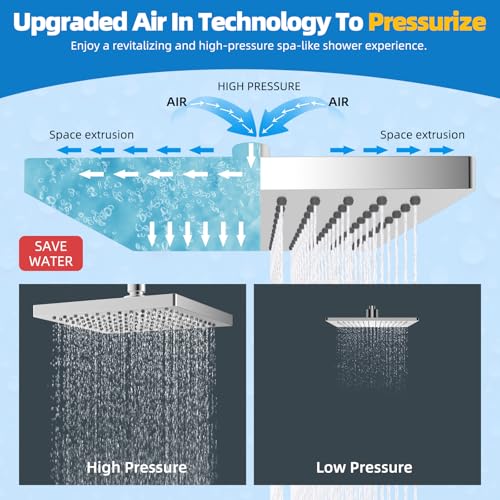cUPC Certified Thickness Metal 8'' Square Rain Shower Head